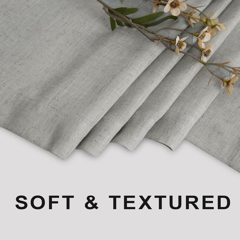 KOUFALL 96 Inch Grey Shower Curtain,Natural Linen Fabric Extra Long Oversized Shower Curtains for Bathroom with Hooks,72x96 Length - Image 5